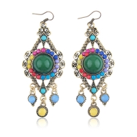 Fashion Bohemian Style Colorful Round Earring Jewelry