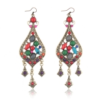 Fashion Bohemian Style Colorful Angled Earring Jewelry
