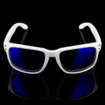 Солнцезащитные очки OPEKA UV400  (синие линзы / белая оправа)