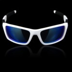 Солнцезащитные очки OPEKA UV400  (синие линзы / белая оправа)