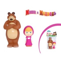 Пластизоль Маша и Медведь, набор в пакете, размер игрушек 8 и 14 см.