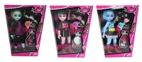 Кукла 33см, 3 вида,в наборе с аксессуарами (упаковка с аксессуарами, щетка, питомец) пластмасса