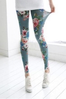 Lady Fashion Flower Print Pantyhose Leggings